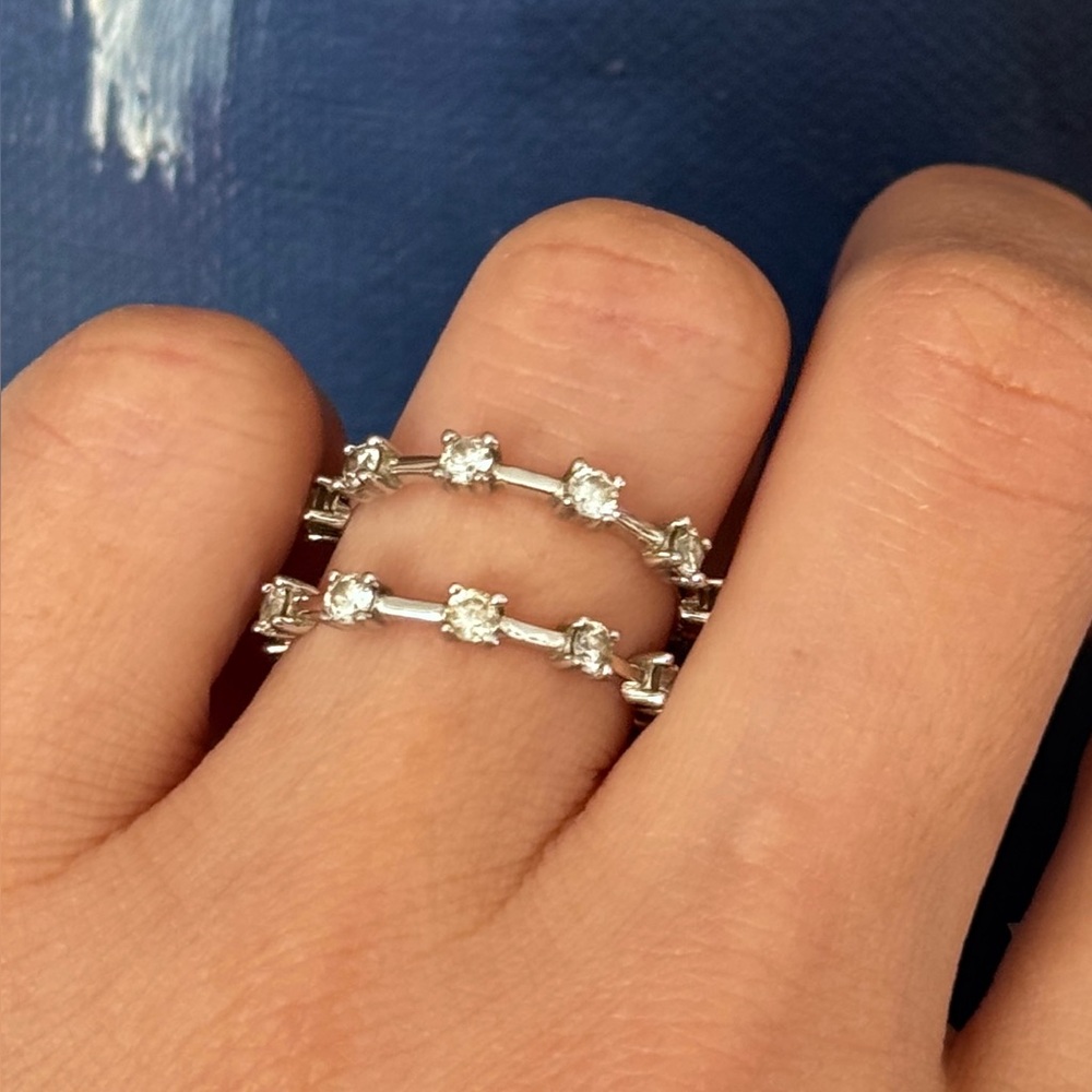 Lafonn White Sterling‎ Silver Women’s Eternity Band set of 2